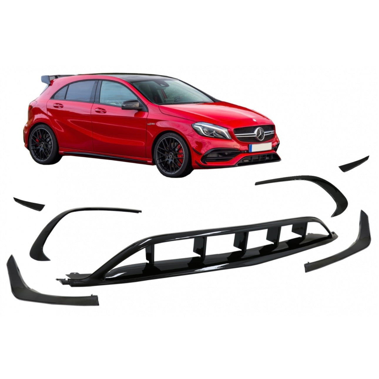 KIT SPLITTER PARAURTI ANTERIORE CLASSE A 2015-2018 AMG
