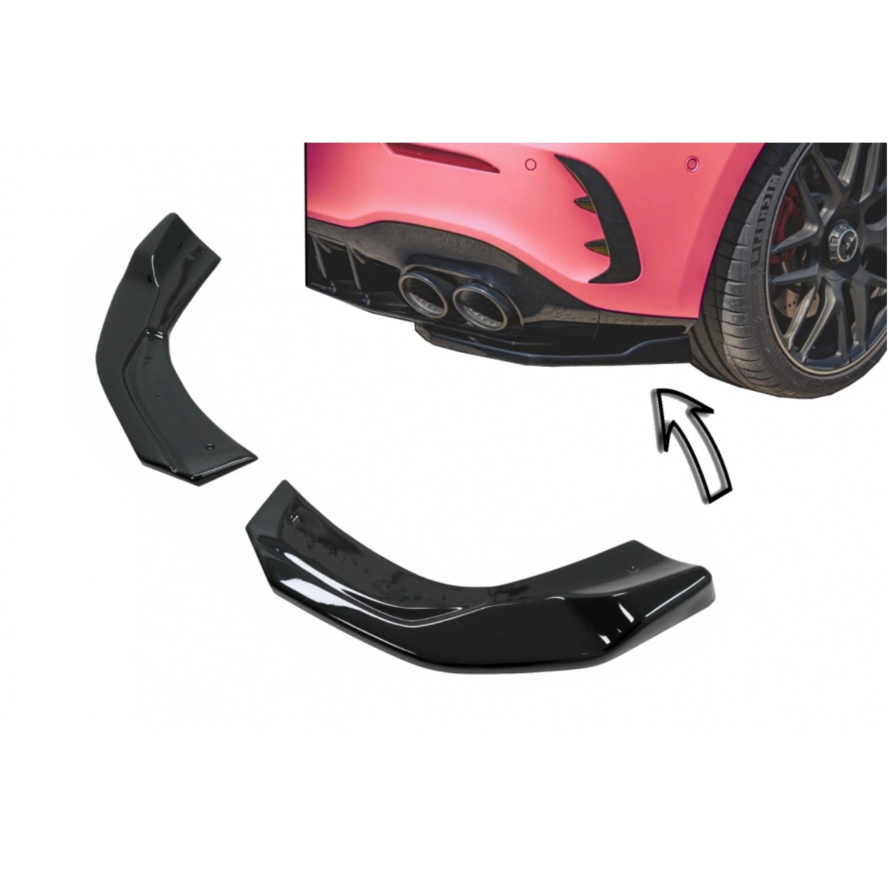 SPLITTER DIFFUSORE CLASSE A35 A45 W177 2018-2025 AMG