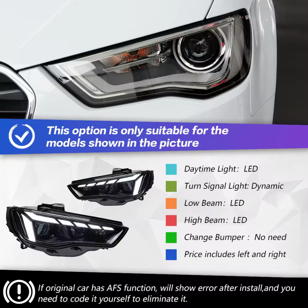 FANALI ANTERIORI AUDI A3 8V 2012-2016 LOOK TUNING