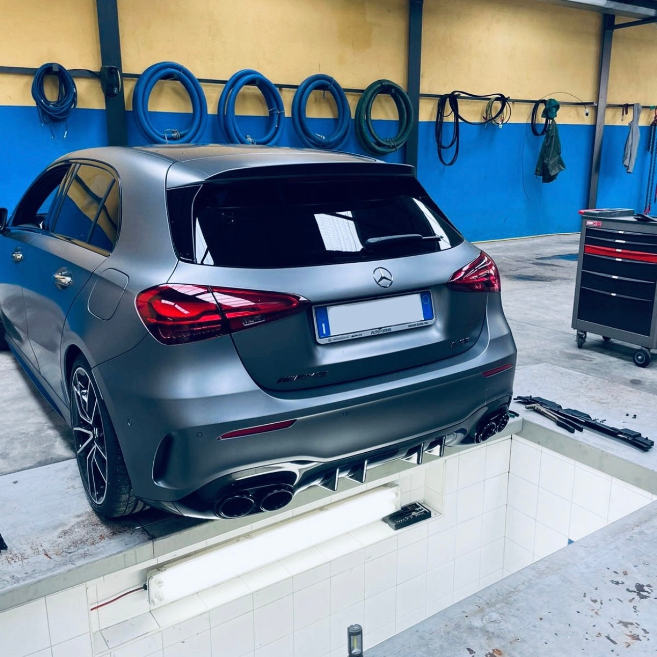 PARAURTI POSTERIORE CLASSE A W177 2018-2025 AMG A45 LOOK
