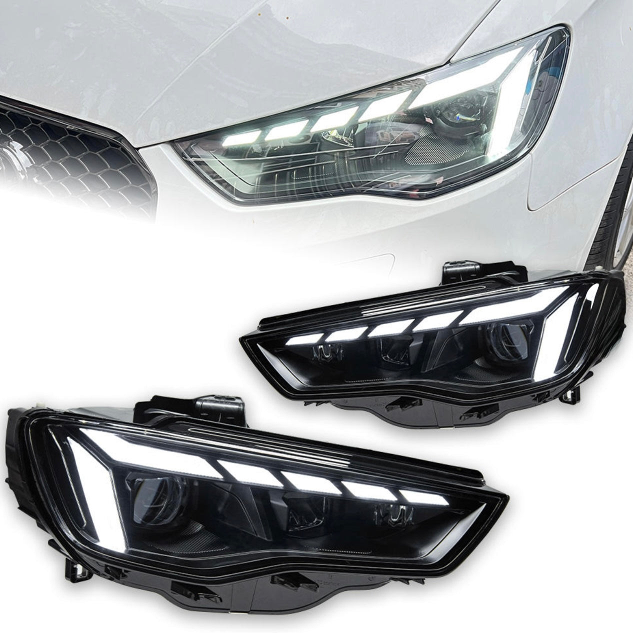 FANALI ANTERIORI AUDI A3 8V 2012-2016 LOOK TUNING